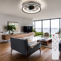 Deckenventilator Deckenlampe Wohnzimmerleuchte Schlafzimmerlampe Esszimmerleuchte, Metall Kunststoff schwarz, dimmbar Fernbedienung von GLOBO LIGHTING