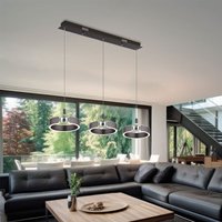 Globo Lighting - Hängelampe Pendellampe Wohnzimmerlampe Kristall Ringe bronze gebürstet led 125cm von GLOBO LIGHTING