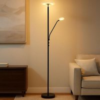 Led Stehlampe dimmbar Deckenfluter mit flexibler Leselampe Stehleuchte schwarz, Metall Acryl, 28W 2100lm warmweiß, DxH 30 x 180 cm Led Stehlampe dimmbar Deckenfluter mit flexibler Leselampe Stehleuchte schwarz, Metall Acryl, 28W 2100lm warmweiß, DxH 30 x 180 cm von GLOBO LIGHTING