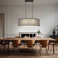 Globo Lighting - Pendellampe led Hängeleuchte Esszimmerleuchte Deckenlampe Wohnzimmerlampe, Metall Textil, schwarz anthrazit, 2x 9W 2x 810 lm von GLOBO LIGHTING