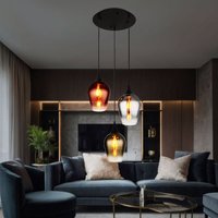 Globo Lighting - Hängelampe Pendelleuchte Esszimmerleuchte Wohnzimmerlampe Deckenleuchte, Metall Glas schwarz, 3 Flammig E27, h 120 cm von GLOBO LIGHTING