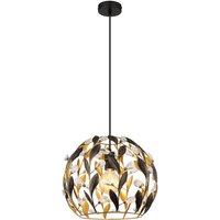 Globo Lighting - Pendelleuchte Hängelampe Deckenleuchte Esszimmerlampe Schwarz Gold Kristalle von GLOBO LIGHTING
