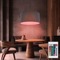 Pendelleuchte dimmbar mit Fernbedienung led Hängelampe Esstischleuchte Hängeleuchte Textilschirm rund anthrazit, rgb Farbwechsel, Metall Stoff, 8,5W Pendelleuchte dimmbar mit Fernbedienung led Hängelampe Esstischleuchte Hängeleuchte Textilschirm rund anthrazit, rgb Farbwechsel, Metall Stoff, 8,5W von GLOBO LIGHTING