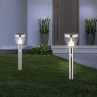 Solar Gartenleuchte Bewegungsmelder Wegleuchte Außen Solar Gartenlampen mit Bewegungsmelder, 2 Stufen Erdspieß, 20x led 0,2 Watt, DxH 15 x 55 cm, 2er von GLOBO LIGHTING