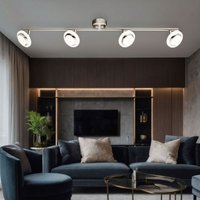 Spotlampe verstellbar led Deckenlampe Deckenstrahler Wohnzimmerlampe, Spots beweglich, Metall nickel matt chrom, Kunststoff satiniert, 4x 4W 4x 280lm von GLOBO LIGHTING