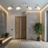 Spotleiste 4 flammig led Deckenleuchte Chrom Wohnzimmerlampe Deckenlampe mit verstellbaren Spots, 4x 4W 4x 400lm warmweiß, LxH 72x15 cm von GLOBO LIGHTING