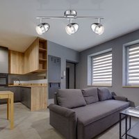 Globo Lighting - Spotleuchte Deckenlampe Deckenleuchte Wohnzimmerlampe, 3 flammig Spots beweglich, Chrom Metall, 3x led 3 Watt 200 Lumen warmweiß, von GLOBO LIGHTING