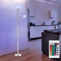 Globo Lighting - Stehleuchte Deckenfluter Wohnzimmerlampe Schlafzimmerleuchte Stehlampe, Metall Glas nickel Chrom, rgb led dimmbar Fernbedienung, 1x von GLOBO LIGHTING