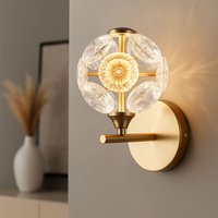 Wandleuchte Kristallleuchte Flurlampe led gold klar Wohnzimmer Kugellampe Metall von GLOBO LIGHTING