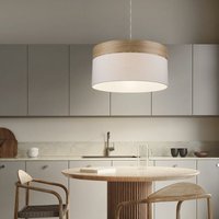Globo Lighting - led Hängeleuchte Wohnzimmerlampe Pendelleuchte Esstischlampe Küchenleuchte Holzoptik, Textil weiß, 9W 810lm warmweiß, DxH 40x120 cm Globo Lighting - led Hängeleuchte Wohnzimmerlampe Pendelleuchte Esstischlampe Küchenleuchte Holzoptik, Textil weiß, 9W 810lm warmweiß, DxH 40x120 cm von GLOBO LIGHTING