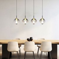 Hängelampe Pendelleuchte Esstischlampe 4 flammig Glaskugel rauch led h 120 cm von GLOBO LIGHTING