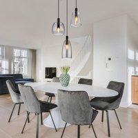 Globo Lighting - Hängeleuchte Pendellampe Esszimmerleuchte Deckenlampe Schwarz Glas 3-Flammig von GLOBO LIGHTING