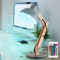 Holz Tischleuchte dimmbar mit Fernbedienung led Nachttischleuchte Schlafzimmerlampe verstellbar, rgb Farbwechsel 8,5 w 806 lm 3000K warmweiß, h 45 cm von GLOBO LIGHTING