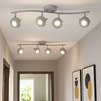 LED Deckenlampe 4 flammig Wohnzimmerleuchte Deckenleuchte Spotleiste , Strahler verstellbar, Metall grau antik, 4x5W 4x 345lm warmweiß, 2er Set von GLOBO LIGHTING