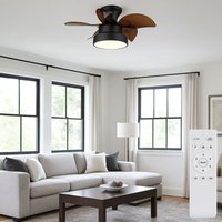 LED Deckenventilator dimmbar mit Fernbedienung Ventilator Vor-Rücklauf Deckenlampe Farbwechsel Lüfter, 6 Stufen, 22W 1660lm warm-kaltweiß, D 58 cm von GLOBO LIGHTING