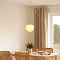 Led Hängelampe Esstischleuchte Pendellampe Glas Wohnzimmerlampe weiß gerillt, Metall weiß verchromt, 10,5W 1055lm warmweiß, DxH 24 x 120 cm von GLOBO LIGHTING