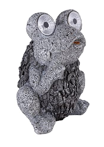 LED Solar Außen Steh Leuchte Frosch Figur grau Terrassen Beleuchtung Garten Deko Globo 33203 von GLOBO LIGHTING