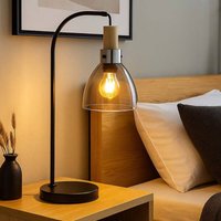 LED Tischleuchte Holzakzent Nachttischlampe Rauchglas Beistellleuchte Retro schwarz, Metall, 4W 320lm warmweiß, LxBxH 25x18x55 cm LED Tischleuchte Holzakzent Nachttischlampe Rauchglas Beistellleuchte Retro schwarz, Metall, 4W 320lm warmweiß, LxBxH 25x18x55 cm von GLOBO LIGHTING
