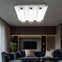 Globo Lighting - led Deckenleuchte Modern Wohnzimmerleuchte chrom Deckenlampe Ringe satiniert, 9x 4W 370Lm warmweiß, LxBxH 36x36x8 cm Globo Lighting - led Deckenleuchte Modern Wohnzimmerleuchte chrom Deckenlampe Ringe satiniert, 9x 4W 370Lm warmweiß, LxBxH 36x36x8 cm von GLOBO LIGHTING