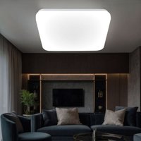 Globo Lighting - led Deckenleuchte quadratisch Deckenlampe weiß opal Wohnzimmerleuchte Modern, Metall, 28W 1000Lm warmweiß, LxBxH 33,5x33,5x5 cm von GLOBO LIGHTING