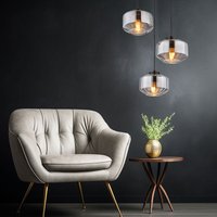 Led Pendellampe Esstisch Wohnzimmerleuchte schwarz 3-flammig Hängeleuchte modern, bauchige Glasschirme, Metall schwarz rauch, 3x 7W 3x 630lm Led Pendellampe Esstisch Wohnzimmerleuchte schwarz 3-flammig Hängeleuchte modern, bauchige Glasschirme, Metall schwarz rauch, 3x 7W 3x 630lm von GLOBO LIGHTING