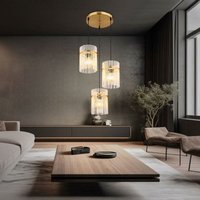 Led Pendellampe Esstischleuchte Hängelampe Wohnzimmer 3 flammig, Metall schwarz Holz braun Glas rauch, 3x 7W 3x 806 lm warmweiß, DxH 47 x 140 cm Led Pendellampe Esstischleuchte Hängelampe Wohnzimmer 3 flammig, Metall schwarz Holz braun Glas rauch, 3x 7W 3x 806 lm warmweiß, DxH 47 x 140 cm von GLOBO LIGHTING