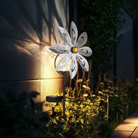 Led Solarlampe Windrad Gartendeko Terrassenlampe silber grau Außenlampe Erdspieß, Metall gelb, Bruchglas, warmweiß, LxH 20x50 cm Led Solarlampe Windrad Gartendeko Terrassenlampe silber grau Außenlampe Erdspieß, Metall gelb, Bruchglas, warmweiß, LxH 20x50 cm von GLOBO LIGHTING