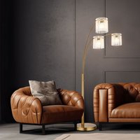 Globo Lighting - led Stehlampe Standlampe Stehleuchte gold Wohnzimmerlampe 3 flammig Beistelllampe, Glasstäbe opal, 3x E27 led warmweiß, LxBxH 100 x von GLOBO LIGHTING