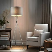 Globo Lighting - led Stehlampe Stativ Wohnzimmerleuchte Textil Standlampe grau Stehleuchte Schlafzimmer, Metall chrom, 9W 810lm warmweiß, DxH 54x160 Globo Lighting - led Stehlampe Stativ Wohnzimmerleuchte Textil Standlampe grau Stehleuchte Schlafzimmer, Metall chrom, 9W 810lm warmweiß, DxH 54x160 von GLOBO LIGHTING