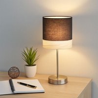 Led Tischlampe Nachttischlampe Tischleuchte Schlafzimmerlampe Leseleuchte, nickel matt, Textil Holz, 3W 250lm warmweiß, DxH 15 x 35 cm von GLOBO LIGHTING