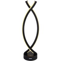 Globo Lighting - led Tischleuchte Touchdimmer Tischlampe Akku Wohnzimmerleuchte schwarz opal, 1W 25Lm warmweiß, LxBxH 12,5x10x41 cm von GLOBO LIGHTING