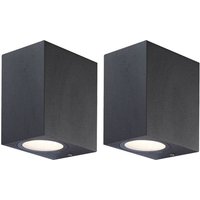 Led Wandlampe für Außen Gartenleuchte Wand Wandstrahler für den Garten, alu dunkelgrau, 1x led 6 Watt 472 Lumen warmweiß, h 9,5 cm, 2er Set Led Wandlampe für Außen Gartenleuchte Wand Wandstrahler für den Garten, alu dunkelgrau, 1x led 6 Watt 472 Lumen warmweiß, h 9,5 cm, 2er Set von GLOBO LIGHTING