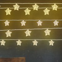 Lichterkette Weihnachtsdeko Sternen-Design Leuchtkette Sternenlampe, Metall silber, Batterie 10x led 3000K warmweiß, l 165cm, 5er Set von GLOBO LIGHTING