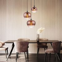 Pendelleuchte Esszimmerlampe Hängeleuchte Wohnzimmerleuchte Küchenlampe, Metall Glas kupferfarben schwarz, 3 Flammig E27, h 120 cm Pendelleuchte Esszimmerlampe Hängeleuchte Wohnzimmerleuchte Küchenlampe, Metall Glas kupferfarben schwarz, 3 Flammig E27, h 120 cm von GLOBO LIGHTING