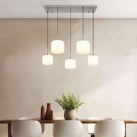 Pendelleuchte Hängelampe Deckenleuchte Metall Glas Esszimmerleuchte 5-Flammig von GLOBO LIGHTING