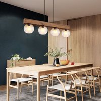 Pendelleuchte Hängelampe Wohnzimmerleuchte Glas Holzlampe 4 flammig L 100 cm Pendelleuchte Hängelampe Wohnzimmerleuchte Glas Holzlampe 4 flammig L 100 cm von GLOBO LIGHTING