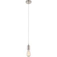 Pendelleuchte nickel matt Hängeleuchte Kabel weiß Hängelampe pendelnd, Aufhängung, 1x E27 60W, H 140 cm von GLOBO LIGHTING