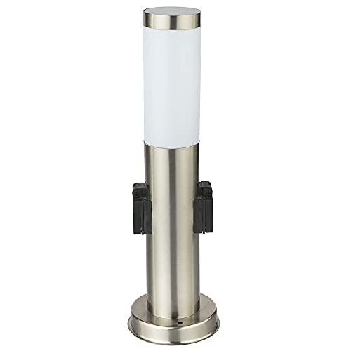 Smart Home LED RGB Außenleuchte mit Steckdose 45cm dimmbar Stromsäule Garten App- und Sprachsteuerung mit Lampe Farbwechsel Garten Standleuchte RGB, 1x5W 470 lm 2700-6400 K, DxH 13,1x45 cm von GLOBO