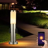 Globo Lighting - Smart Home led rgb Außenleuchte mit Steckdose 45cm dimmbar Stromsäule Garten mit Lampe Farbwechsel App- und Sprachsteuerung von GLOBO LIGHTING