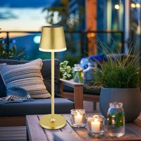 Globo Lighting - Solarlampe Tischleuchte Außenlampe Gartenlampe Balkonlampe Beistellleuchte, Metall goldfarben, 2 Höhen möglich, led 0,06W 3000K Globo Lighting - Solarlampe Tischleuchte Außenlampe Gartenlampe Balkonlampe Beistellleuchte, Metall goldfarben, 2 Höhen möglich, led 0,06W 3000K von GLOBO LIGHTING