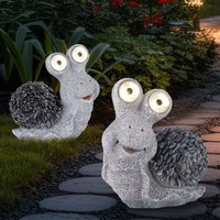 Globo Lighting - Solarleuchte Gartenskulptur für Außen Gartendeko Schnecke Figur Skulptur grau Akku, Kunststoff, 2x led 3000K, LxBxH 19,5x10,5x20 cm, Globo Lighting - Solarleuchte Gartenskulptur für Außen Gartendeko Schnecke Figur Skulptur grau Akku, Kunststoff, 2x led 3000K, LxBxH 19,5x10,5x20 cm, von GLOBO LIGHTING