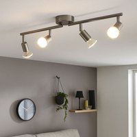 Spotleiste LED Deckenleuchte Wohnzimmer Deckenlampe 4 flammig, Metall silber, 4x 4W 4x 320lm warmweiß, L 60 cm Spotleiste LED Deckenleuchte Wohnzimmer Deckenlampe 4 flammig, Metall silber, 4x 4W 4x 320lm warmweiß, L 60 cm von GLOBO LIGHTING