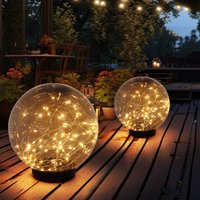 Steckleuchte rauch Solarleuchte Außenlampe Kugellampe schwarz, Lichtdraht, led warmweiß, d 20/25 cm, 2er Set Steckleuchte rauch Solarleuchte Außenlampe Kugellampe schwarz, Lichtdraht, led warmweiß, d 20/25 cm, 2er Set von GLOBO LIGHTING