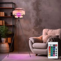 Led Stehleuchte dimmbar mit Fernbedienung Deckenfluter Holz Wohnzimmerleuchte Beistelllampe Schlafzimmer, rgb Farbwechsel. 3-Bein Stativ von GLOBO LIGHTING