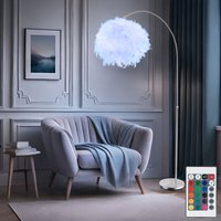 Stehleuchte höhenverstellbar Bogenleuchte mit Federn Stehlampe Fernbedienung dimmbar, silber weiß, rgb led 8,5W 806Lm warmweiß, BxH 96x141-196 cm Stehleuchte höhenverstellbar Bogenleuchte mit Federn Stehlampe Fernbedienung dimmbar, silber weiß, rgb led 8,5W 806Lm warmweiß, BxH 96x141-196 cm von GLOBO LIGHTING