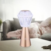 Globo Lighting - Tischlampe Beistellleuchte Dekolampe rgb led Kristall usb Touch Akku champagner von GLOBO LIGHTING