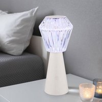 Tischlampe Beistellleuchte Dekoleuchte RGB LED Kristall klar USB Touch Akku weiß von GLOBO LIGHTING