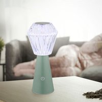 Globo Lighting - Tischlampe Beistellleuchte Dekoleuchte rgb led Kristall klar usb Touch Akku grün von GLOBO LIGHTING
