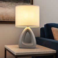Globo Lighting - Tischleuchte Keramik Tischlampe Nachttischleuchte Textilschirm grau 1 flammig, 1x E14 Fassung, LxBxH 17x10x30 cm von GLOBO LIGHTING