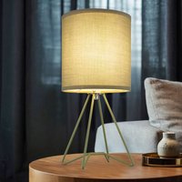 Tischleuchte Textilschirm Nachttischlampe blassgrün Beistellleuchte Modern, Metall, E14 Fassung, DxH 16x34,5 cm von GLOBO LIGHTING